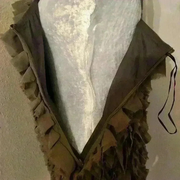 NWT MM Couture Miss Me Women’s Medium Taupe Ruffle Party Dress Strappy - Picture 7 of 8